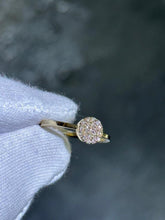 LIV 14k Yellow Gold Natural White Diamonds Pave Halo Band Stack Ring Size 7 Gift