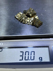 LIV 14k Yellow Gold Vintage Rolex Design Flat Link Bracelet 7" Length 30 Grams Gift