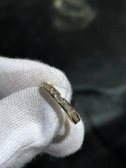 LIV 14k Yellow Gold & Diamonds 0.50ct Round Cut Channel Set Band Ring Sz 5.75 Gift