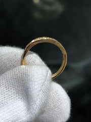 LIV 14k Yellow Gold & Diamonds 0.50ct Round Cut Channel Set Band Ring Sz 5.75 Gift