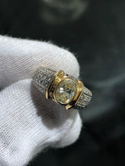 LIV 18k Yellow Gold & Natural Yellow Diamond 1.01ct Center 1.26ct Side Ring Sz 5.5