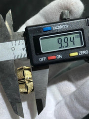 LIV 14k Yellow Gold Diamond Cut 10mm Wide Vintage Hand Made Band Halo Ring Sz 6.5