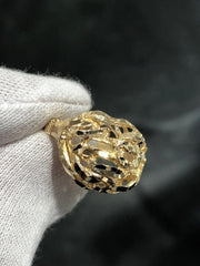 LIV 14k Yellow Gold Diamond Cut Large Dome Vintage Halo Band Ring Size 5.5 Gift