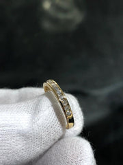LIV 14k Yellow Gold & Diamonds 0.50ct Round Cut Channel Set Band Ring Sz 5.75 Gift