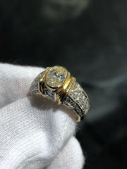 LIV 18k Yellow Gold & Natural Yellow Diamond 1.01ct Center 1.26ct Side Ring Sz 5.5