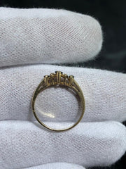 LIV 14k Yellow Gold Diamonds Blue Sapphire Marquise Vintage Halo Band Ring Size 6.75