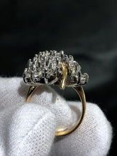 LIV 14k White Gold & Diamond Round Cut Cluster 1.26ct Vintage Halo Band Ring Size 6