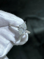 LIV 14k White Gold Natural White Diamond 1.56ct Marquise Cut Engagement Ring Sz 7