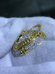 LIV 18k Yellow Gold Natural White Diamond 1.86ct Large Heart Cable Pendant Gift