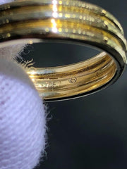 LIV 18k Solid Yellow Gold Double Halo Design Band Ring Size 8 Gift