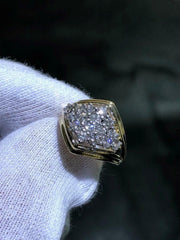 LIV 14k Solid Yellow Gold Prong Set Natural White Diamond 1.20ct tw Cluster Ring Size 6