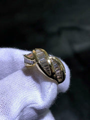 LIV 18k Solid Yellow Gold Channel Set Natural White Diamond 1.84ct tw Ring Size 6