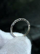 LIV 14k White Gold Natural White Diamond Halo Thin Stackable Band Ring Sz 7