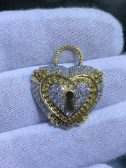 LIV 18k Yellow Gold Natural White Diamond 1.86ct Large Heart Cable Pendant Gift