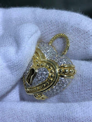 LIV 18k Yellow Gold Natural White Diamond 1.86ct Large Heart Cable Pendant Gift