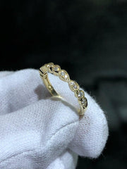 LIV 14k Yellow Gold Natural White Diamonds Stackable Band Ring Size 7 Gift