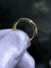 LIV 18k Solid Yellow Gold Double Halo Design Band Ring Size 8 Gift