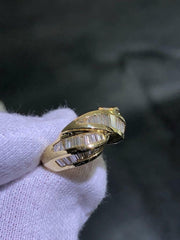 LIV 18k Solid Yellow Gold Channel Set Natural White Diamond 1.84ct tw Ring Size 6