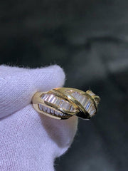 LIV 18k Solid Yellow Gold Channel Set Natural White Diamond 1.84ct tw Ring Size 6