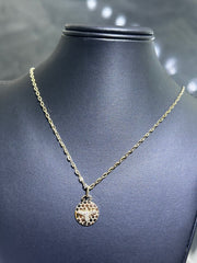 LIV 14k Yellow Gold & Natural Diamonds Pave Miami Cuban 20" Length Necklace