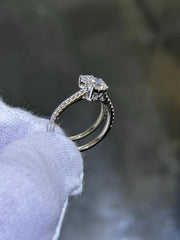 LIV 14k White Gold Lab Grown Round Cut Diamond Wedding Band Bridal Ring 1.26ct S7