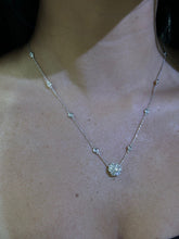 LIV 14k White Gold Natural VVS Diamonds 2.50ct Round Cut Halo Tennis Necklace 16" Length