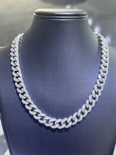LIV Platinum Sterling Silver Miami Cuban Baguette White Sapphire Tennis Necklace 16"