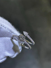 LIV 14k White Gold Lab Grown Round Cut Diamond Wedding Band Bridal Ring 1.26ct S7