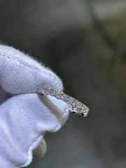 LIV 14k White Gold Lab Grown Emerald Cut Diamond Eternity Band Bridal Ring 3.26ct S7