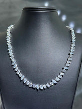 LIV Platinum Sterling Silver White Sapphire Multi Cut Bridal Tennis Necklace 16" L