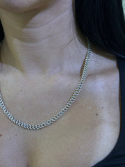 LIV 14k Yellow Gold Natural VVS Diamonds 7.86ct 20" Miami Cuban Tennis Necklace