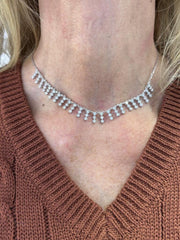 LIV 14k White Gold Natural VS1 Diamonds 2.55ct Round Cut Chandelier Necklace 16" L