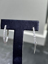 LIV 14k White Gold & Natural Diamonds Inside Out Hoop Design Earrings