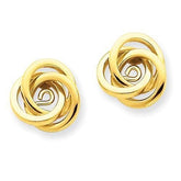 LIV 14k Yellow Gold Love Knot Cable Design Earring Jacket For Post Stud Earrings