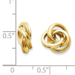 LIV 14k Yellow Gold Love Knot Cable Design Earring Jacket For Post Stud Earrings