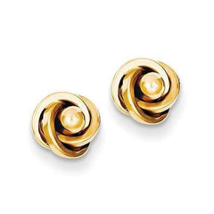 LIV 14k Yellow Gold Love Knot Cable Design Hand Made Stud Post Earrings Gift