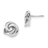 LIV 14k Solid Yellow Gold Love Knot Design High Polished Style Stud Earrings