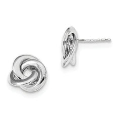 LIV 14k Solid Yellow Gold Love Knot Design High Polished Style Stud Earrings