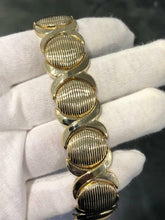 LIV 14k Yellow Gold Hand Made Hugs & Kiss Design Italian Bracelet 33.6 Gr 21mm W 7"L