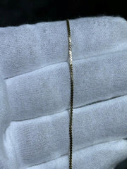 LIV 14k Yellow Gold Diamond Cut Cobra Link Vintage Thin Tennis Link Chain Bracelet