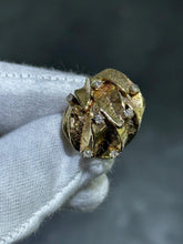 LIV 14k Yellow Gold & Natural Diamonds Vintage Cocktail Design Halo Ring Size 5 Gift