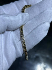 LIV 14k Yellow Gold & Natural White Diamonds 5.00ct tw Round Cut Tennis Bracelet