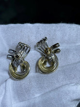 LIV 14k Yellow & White Gold Cable Twist Design Unique Vintage Screw Back Earrings