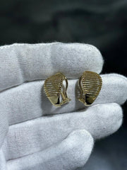 LIV 14k Yellow Gold French Back Mesh Grid Design Tear Drop Earrings 5.2 Grams Gift