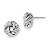 LIV 14k White Gold Love Knot Cable Design Stud Post Earrings Gift