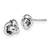 LIV 14k Solid White Gold Love Knot Cable Design Style Stud Post Earrings Gift