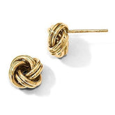 LIV 14k Yellow Gold Love Knot Cable Design Diamond Cut Stud Post Earrings Gift