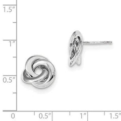 LIV 14k Solid Yellow Gold Love Knot Design High Polished Style Stud Earrings