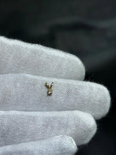 LIV 14k Yellow Gold Vintage Hand Made Solitaire Small Round Diamond Pendant Gift