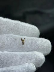 LIV 14k Yellow Gold Vintage Hand Made Solitaire Small Round Diamond Pendant Gift